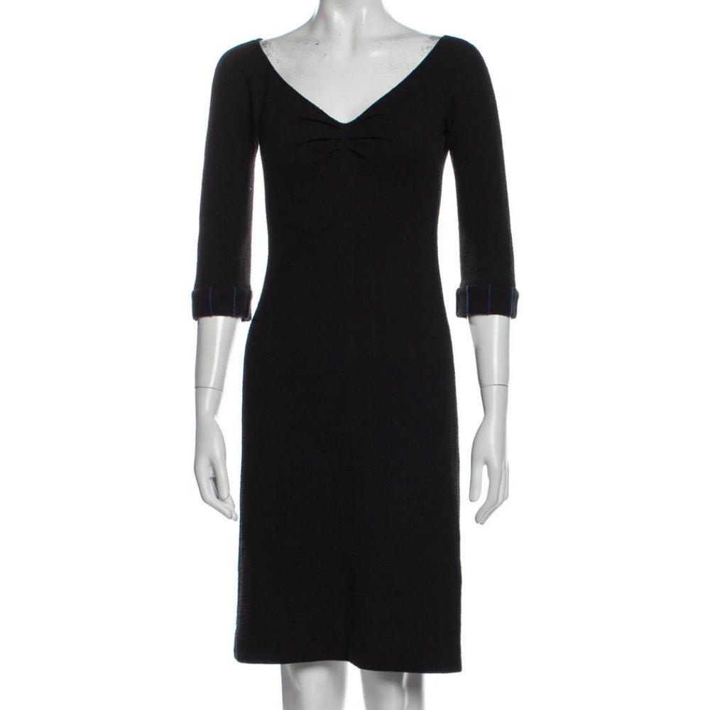 Nina Ricci V-Neck Knee-Length Dress